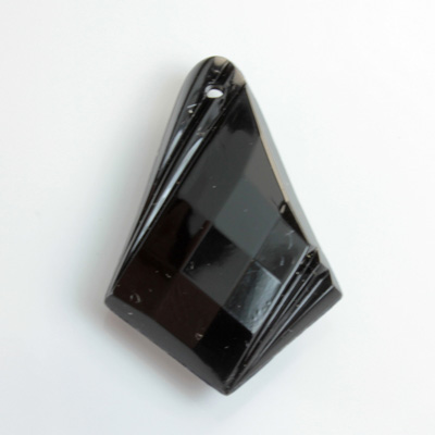 German Plastic Pendant - Opaque Faceted Kite 40x22MM JET