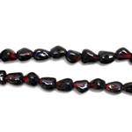 Czech Pressed Glass Bead - Coated Baroque Nugget 7x4MM COATED GARNET-PURPLE 69018