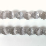 Fiber Optic Synthetic Cat's Eye Bead - Round Faceted 08MM CAT'S EYE LT GREY