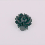 Plastic Carved No-Hole Flower - Rose 18MM MATTE JET