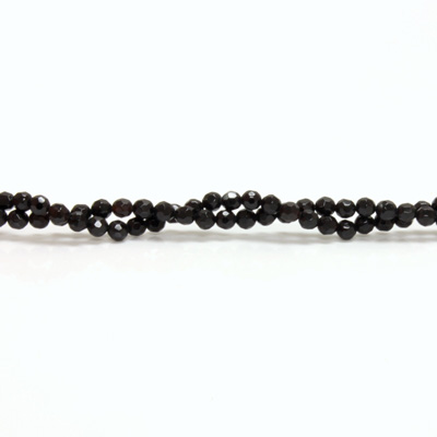 Gemstone Bead - Faceted Round 03MM BLACK ONYX