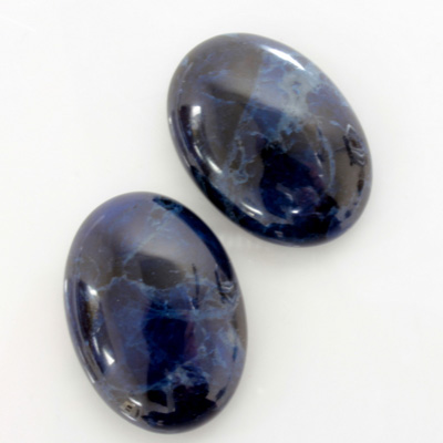 Gemstone Cabochon - Oval 25x18MM HOWLITE DYED SODALITE