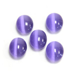 Fiber-Optic Cabochon - Oval 12x10MM CAT'S EYE TANZANITE