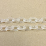 Plastic Chain Smooth Oval Link 13x9MM Matte CRYSTAL