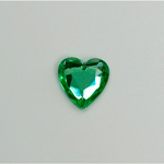 Glass Flat Back Rose Cut Fancy Foiled Stone  - Heart 12x11MM PERIDOT