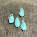 Czech Pressed Glass Pendant - Smooth Pear 14x7MM TURQUOISE