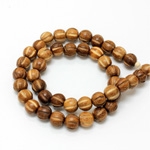 Wood Bead - Grooved Fancy Round 10MM ROBLES