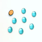 Glass Medium Dome Foiled Cabochon - Oval 07x5MM AQUA