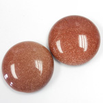 Man-made Cabochon - Round 25MM BROWN GOLDSTONE