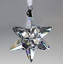 Asfour Crystal Suspended Star Pendant - CRYSTAL AB SUNCATCHER with Silver Cap and white ribbon
