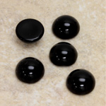 Glass Medium Dome Cabochon - Round 12MM JET