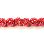 Acrylic Rhinestone Bead with 2MM Hole Resin Base - 14MM RUBY