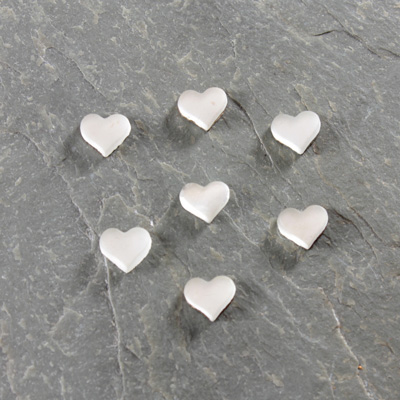 Glass Buff Top Foiled Cabochon - Heart 05MM MATTE CRYSTAL