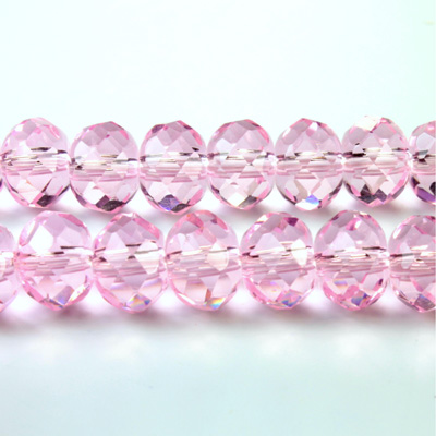 Chinese Cut Crystal Bead - Rondelle 06x8MM PINK