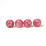 Czech Glass Lampwork Bead - Smooth Round 08MM Flower PINK ON ROSE (70016)