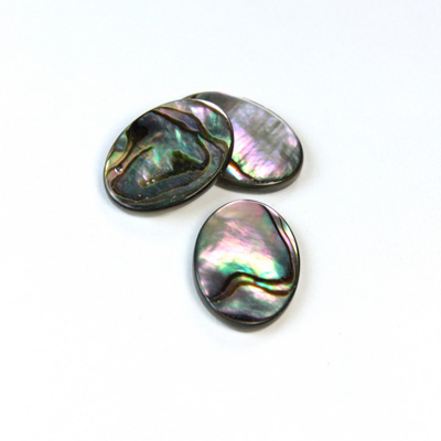 Shell Flat Back Flat Top Straight Side Stone - Oval 18x13MM ABALONE