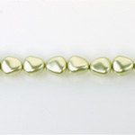 Czech Glass Pearl Bead - Potato 11x9.5MM LT OLIVE 70457