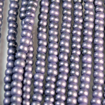 Preciosa Czech Glass Seed Bead - Round 06/0 TERRA COATED JET PEARL 28928