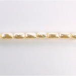 Czech Glass Pearl Bead - Biwa 07x4MM CREME 70414