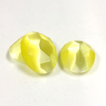 Fiber-Optic Flat Back Cabochon - Rauten Rose Oval 18x13MM CAT'S EYE YELLOW