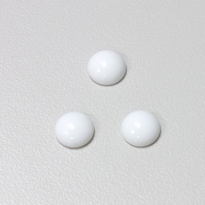 Plastic Flat Back Opaque Cabochon - Round 09MM CHALKWHITE