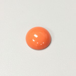 Plastic Flat Back Opaque Cabochon - Round 15MM BRIGHT TANGERINE