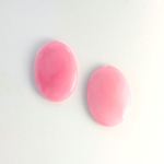 German Plastic Flat Back Buff Top Cabochon - Oval 18x13MM ROSE QUARTZ