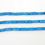 Gemstone Bead - Rectangle Smooth 13x4MM HOWLITE DYED TURQUOISE