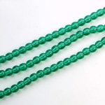 Czech Pressed Glass Bead - Smooth Round 04MM EMERALD