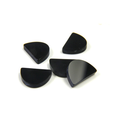 Gemstone Flat Back Flat Top Straight Side Stone - Half Oval 10x7MM BLACK ONYX