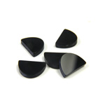 Gemstone Flat Back Flat Top Straight Side Stone - Half Oval 10x7MM BLACK ONYX