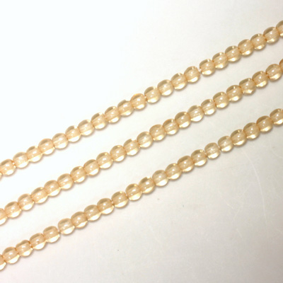 Czech Pressed Glass Bead - Smooth Round 03MM LUMI COATED LT TOPAZ