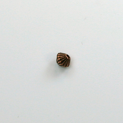 Metalized Plastic Bead - Ribbed Bicone 05MM ANT COPPER
