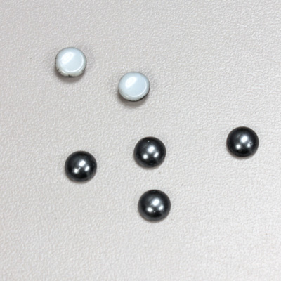 Glass Medium Dome Cabochon Pearl Spray Finish - Round 06MM DARK GREY