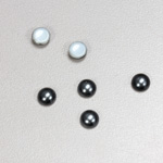 Glass Medium Dome Cabochon Pearl Spray Finish - Round 06MM DARK GREY