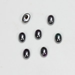 Glass Medium Dome Pearl Dipped Cabochon - Oval 07x5MM BLACK TAHITI