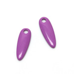 Plastic Pendant - Opaque Color Smooth Pear 30x10MM BRIGHT PURPLE