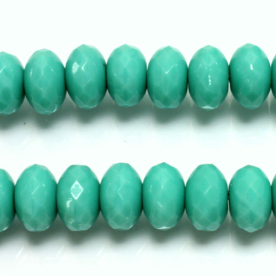 Czech Glass Fire Polish Bead - Rondelle Donut 11x7MM TURQUOISE