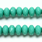 Czech Glass Fire Polish Bead - Rondelle Donut 11x7MM TURQUOISE