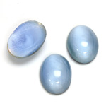 Glass Medium Dome Lampwork Cabochon - Oval 18x13MM LIGHT BLUE MOONSTONE (00377)