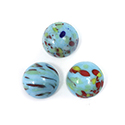 German Glass Medium Dome Lampwork Cabochon - Round 18MM MOSAIC BLUE