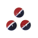 Glass Medium Dome Cabochon - AMERICANA Round 11MM STRIPED - RED,WHITE, BLUE