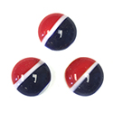 Glass Medium Dome Cabochon - AMERICANA Round 15MM STRIPED - RED,WHITE, BLUE