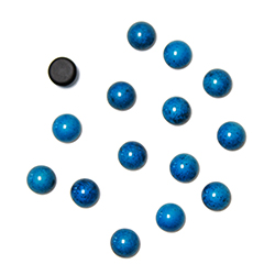 German Glass Medium Dome Cabochon - Round 07MM Enamel Coated BLUE