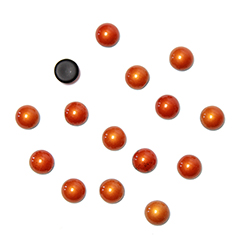 German Glass Medium Dome Cabochon - Round 07MM Enamel Coated ORANGE
