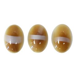 Glass Medium Dome Cabochon - Oval 18x13MM Moonlight with stripe BROWN #7193