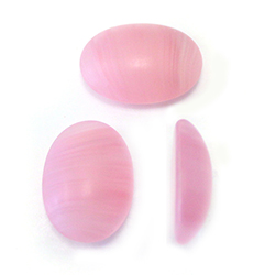 LIMITED STOCK: Glass Medium Dome Cabochon - Oval 18x13MM MATTE ROSE QUARTZ