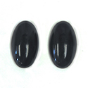 German Glass Medium Dome Opaque Cabochon - Oval 24x14MM JET