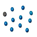 German Glass Medium Dome Cabochon -Oval 08x6MM Enamel Coated BLUE