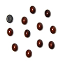 German Glass Medium Dome Cabochon -Oval 08x6MM Enamel Coated BROWN